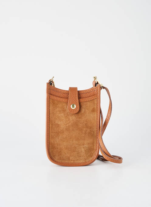 Sac cuir lisse forme rectangulaire marron VERA PELLE femme