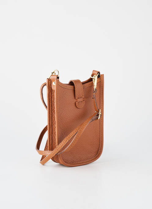 Sac cuir lisse forme rectangulaire marron VERA PELLE femme