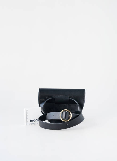 Sac cuir lisse forme bourse noir GALERIES LAFAYETTE femme