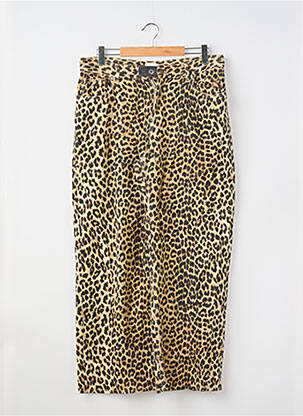 Pantalon droit fermeture zippée sous rabat boutonné taille normale marron H&M femme