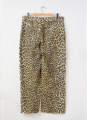 Pantalon droit fermeture zippée sous rabat boutonné taille normale marron H&M femme