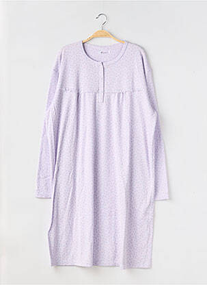 Chemise de nuit manches longues violet LUNA femme