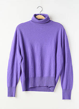 Pull col roulé coupe cintrée manches longues violet ZARA femme