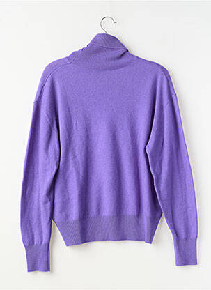 Pull col roulé coupe cintrée manches longues violet ZARA femme