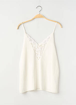 Top tissage crêpe sans manche blanc Y'COO femme