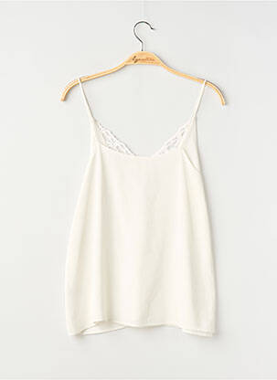 Top tissage crêpe sans manche blanc Y'COO femme