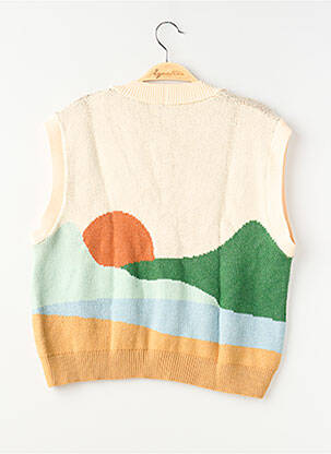 Gilet manches courtes coupe droite beige PULL & BEAR femme