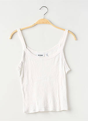 Top coupe cintrée sans manche blanc WEEKDAY femme