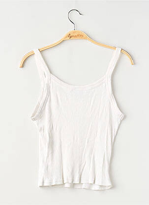 Top coupe cintrée sans manche blanc WEEKDAY femme