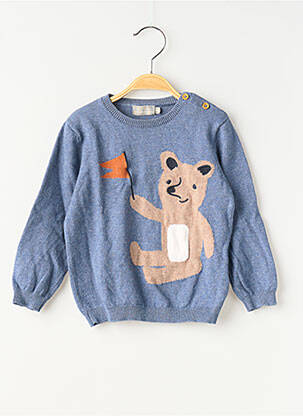 Pull coupe droite manches longues bleu BOUT'CHOU garçon