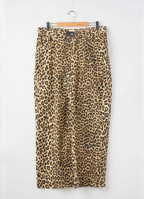 Pantalon droit fermeture zippée sous rabat boutonné taille normale marron H&M femme