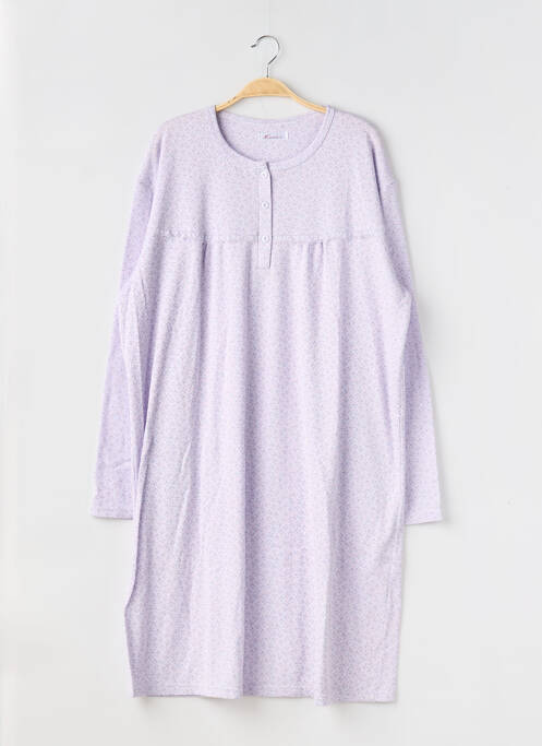 Chemise de nuit manches longues violet LUNA femme