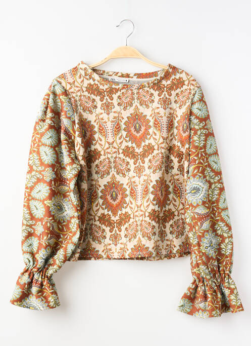 T-shirt manches longues manches longues beige ZARA femme