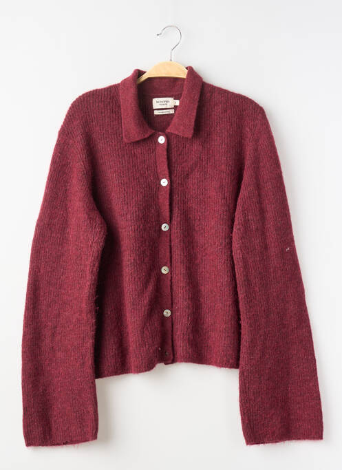 Gilet manches longues fermeture boutonnée sur le devant violet MONOPRIX femme