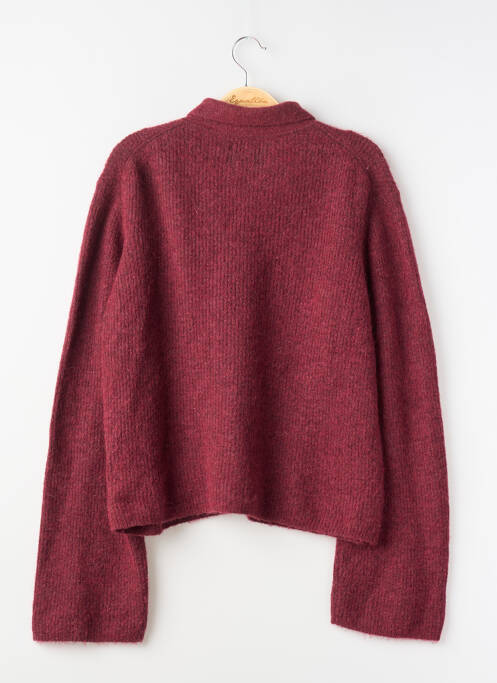 Gilet manches longues fermeture boutonnée sur le devant violet MONOPRIX femme