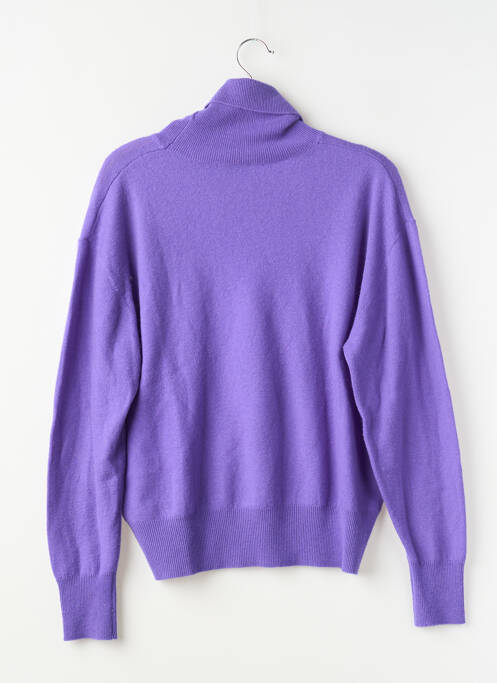 Pull col roulé coupe cintrée manches longues violet ZARA femme