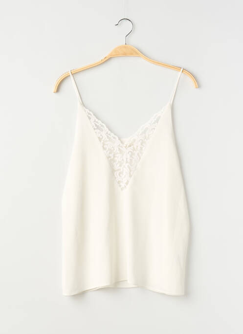 Top col v sans manche blanc Y'COO femme