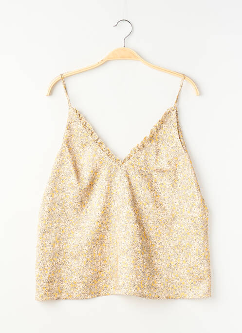 Top imprimé fantaisie sans manche jaune MODETROTTER femme