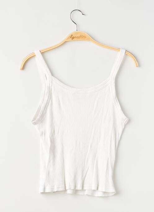Top coupe cintrée sans manche blanc WEEKDAY femme