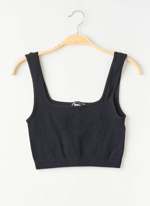 Top coupe cintrée sans manche noir ZARA femme