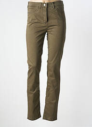 Jeans coupe slim stretch taille normale vert TONI femme