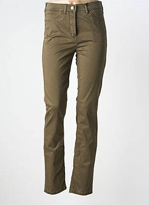 Jeans coupe slim stretch taille normale vert TONI femme