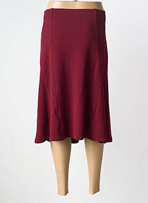 Jupe mi-longue stretch rouge GEVANA femme