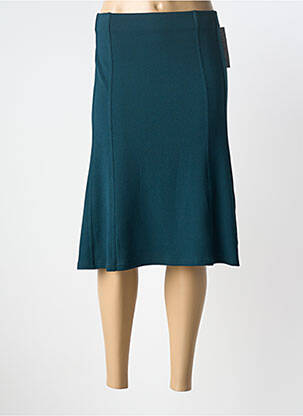 Jupe mi-longue stretch vert GEVANA femme