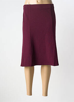 Jupe mi-longue stretch violet GEVANA femme