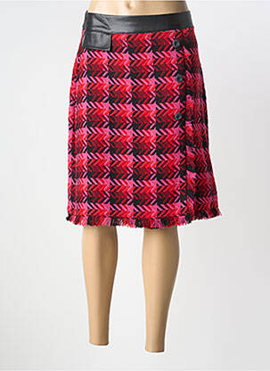 Jupe mi-longue doublure textile rose LESLIE femme