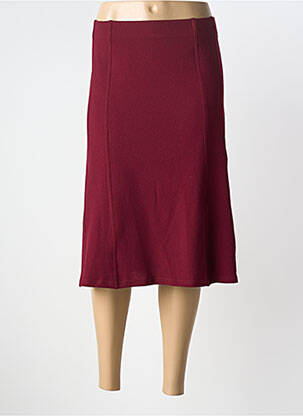 Jupe mi-longue doublure textile rouge GEVANA femme