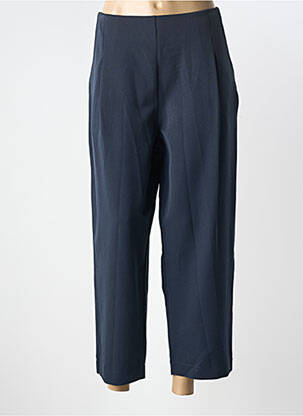 Pantalon 7/8 tissage popeline taille normale bleu ELEONORA AMADEI femme