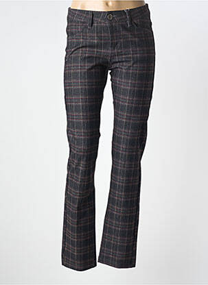 Pantalon droit fermeture zippée sous rabat boutonné taille normale gris GEVANA femme