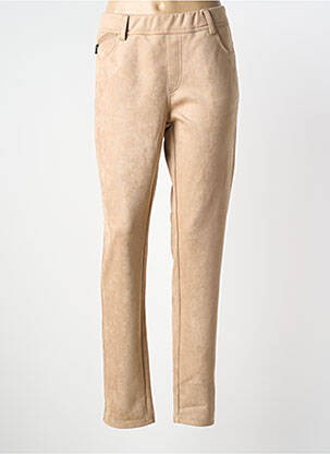 Pantalon slim taille élastique taille normale beige GEVANA femme
