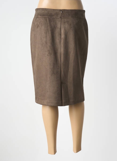 Jupe mi-longue taille normale marron GEVANA femme