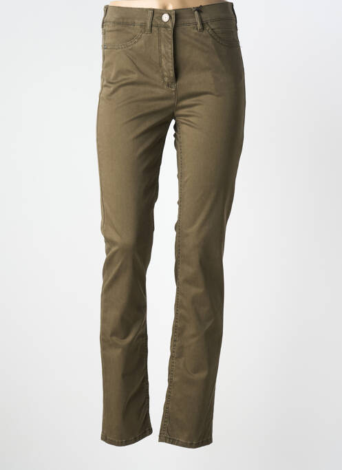 Jeans coupe slim stretch taille normale vert TONI femme