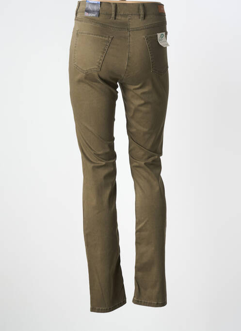 Jeans coupe slim stretch taille normale vert TONI femme