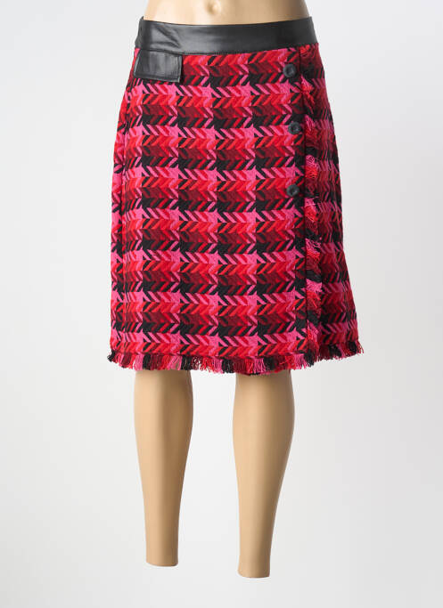 Jupe mi-longue doublure textile rose LESLIE femme