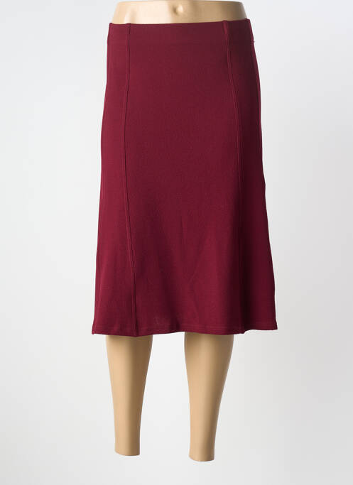 Jupe mi-longue doublure textile rouge GEVANA femme