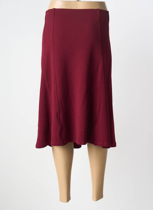 Jupe mi-longue doublure textile rouge GEVANA femme