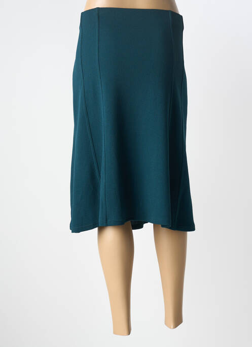 Jupe mi-longue doublure textile vert GEVANA femme