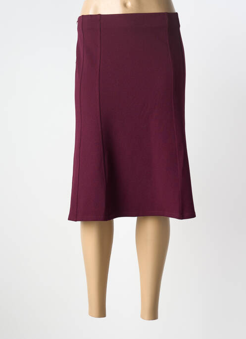 Jupe mi-longue doublure textile violet GEVANA femme