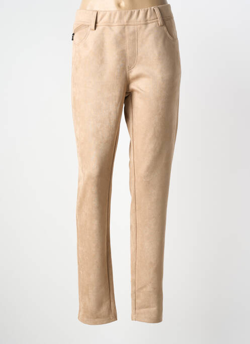 Pantalon slim taille élastique taille normale beige GEVANA femme