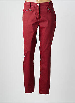 Pantalon slim tissage enduit taille normale rouge TONI femme