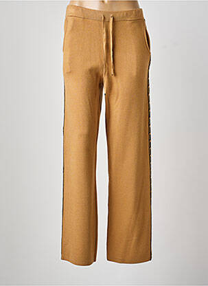 Pantalon droit taille élastique taille normale marron PASSIONI femme