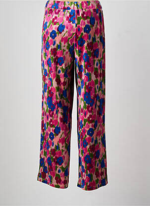 Pantalon droit stretch taille normale rose LEO & UGO femme