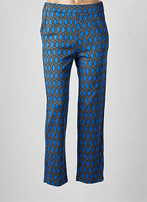 Pantalon droit stretch taille normale bleu MARIA BELLENTANI femme
