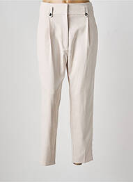 Pantalon droit stretch taille normale beige LESLIE femme