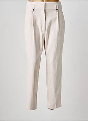 Pantalon droit stretch taille normale beige LESLIE femme