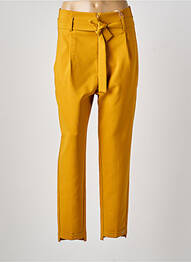 Pantalon droit stretch taille normale jaune LESLIE femme